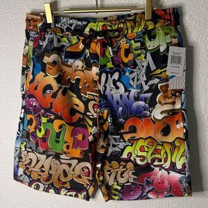 Fresh Multi-Color Graffiti sweat Shorts- medium